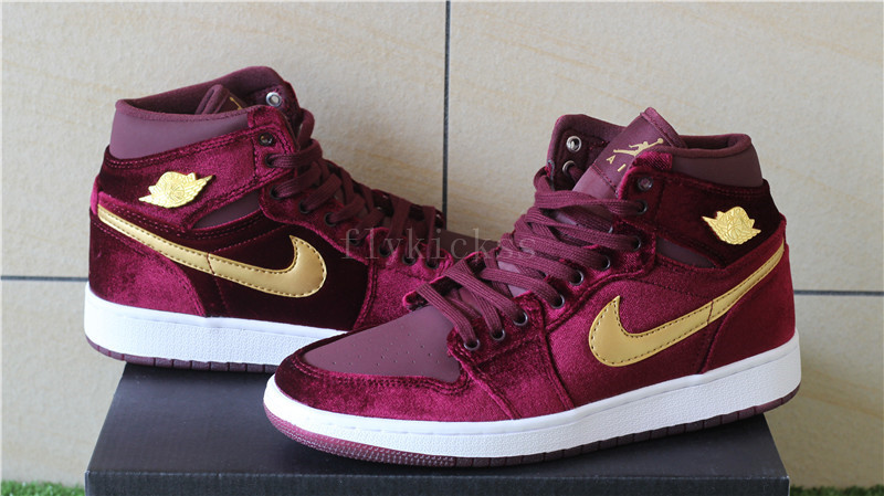 Authentic Air Jordan 1 Velvet Night Maroon